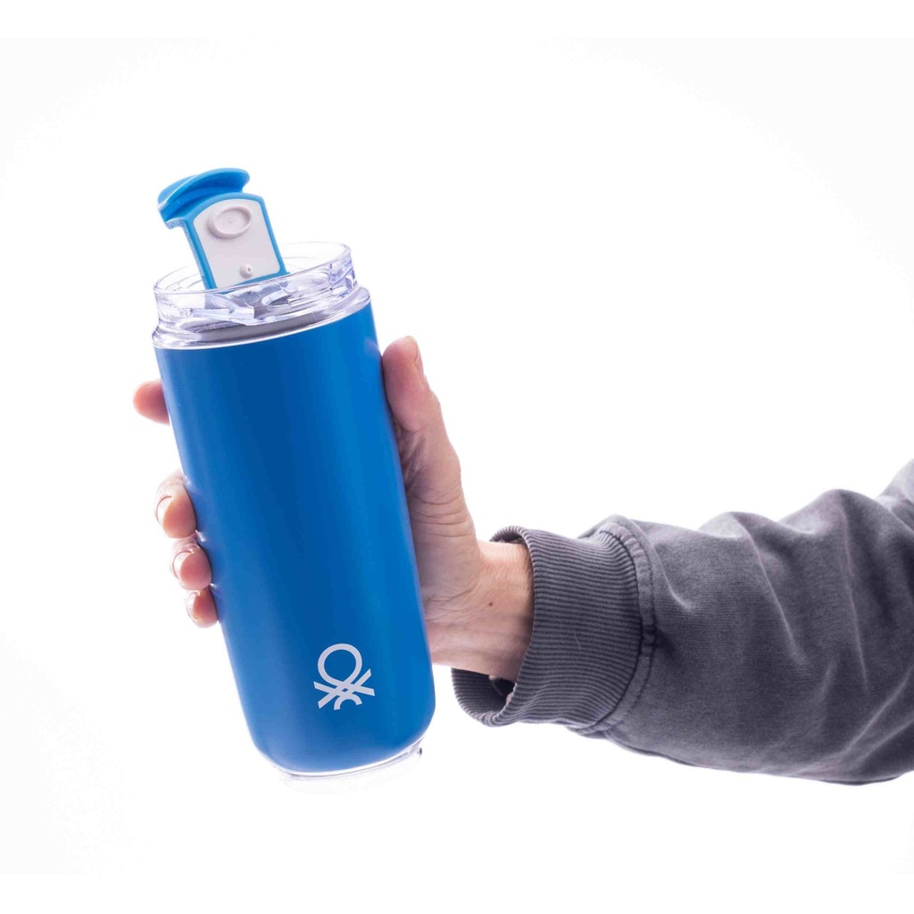 TERMO POTOVALNI LONČEK BENETTON 420 ML - modra
