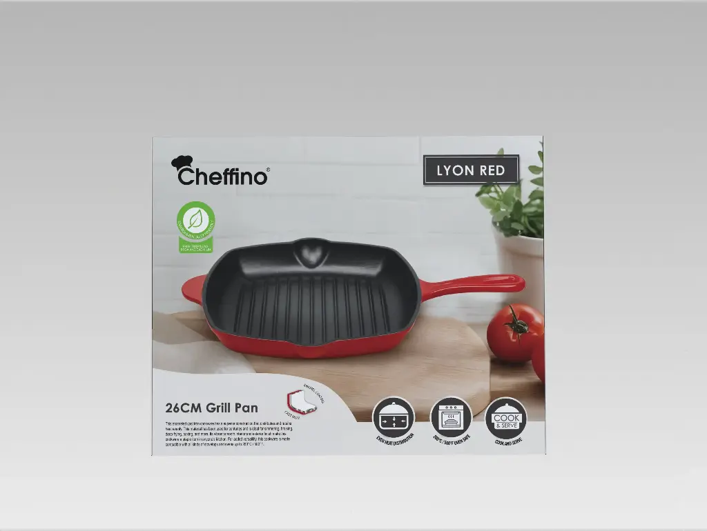 LITOŽELEZNA PONEV ZA ŽAR 26 CM LYON RED