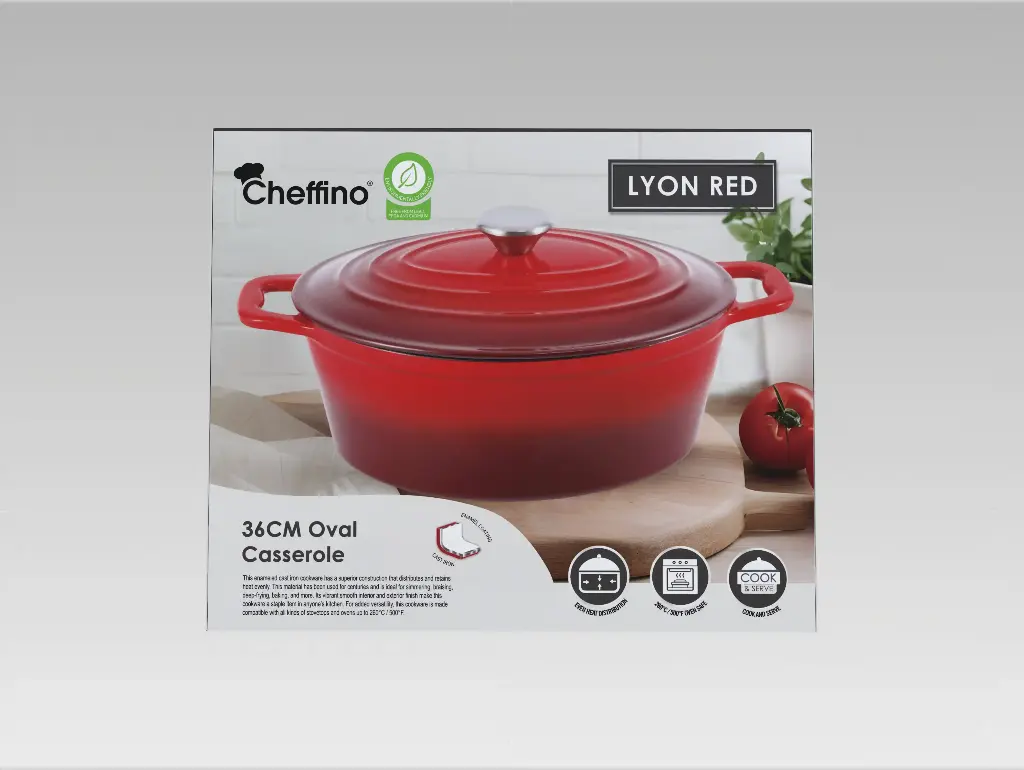 LITOŽELEZNI PEKAČ 36 CM LYON RED