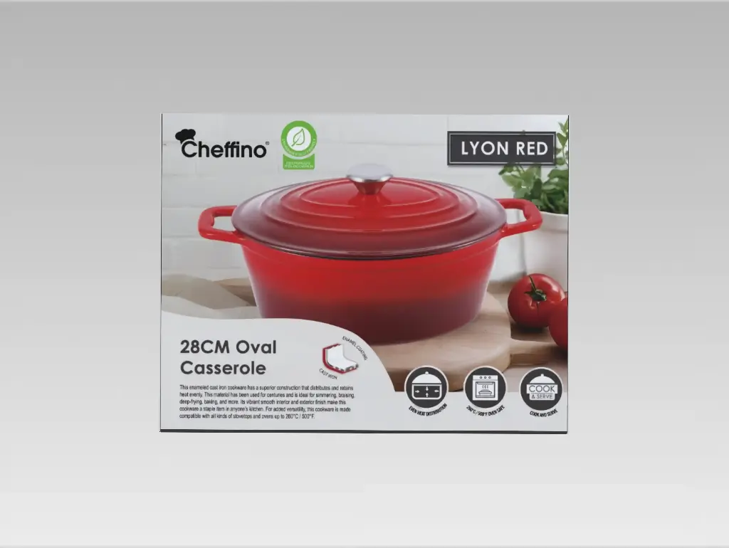 LITOŽELEZNI PEKAČ 28 CM LYON RED
