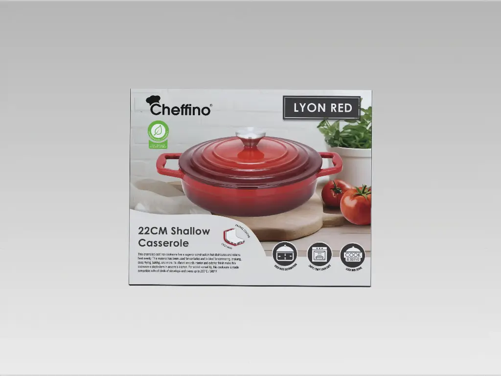 LITOŽELEZNA SERVIRNA POSODA 22 CM LYON RED