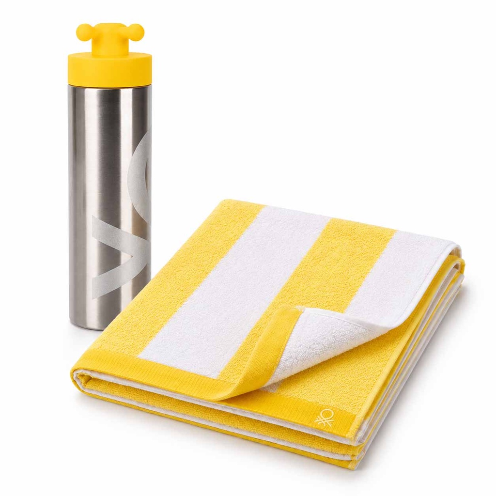 PLAŽNA BRISAČA IN TERMO STEKLENICA BENETTON - rumena