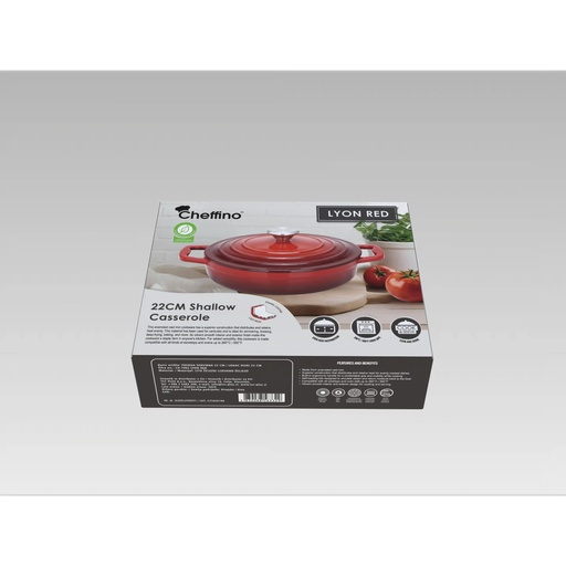 [115231] LITOŽELEZNA SERVIRNA POSODA 22 CM LYON RED