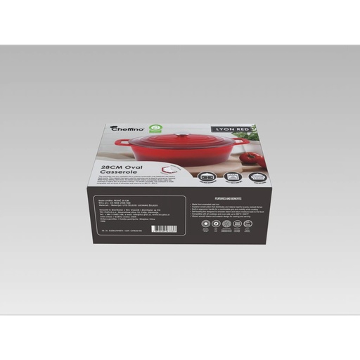 [115232] LITOŽELEZNI PEKAČ 28 CM LYON RED