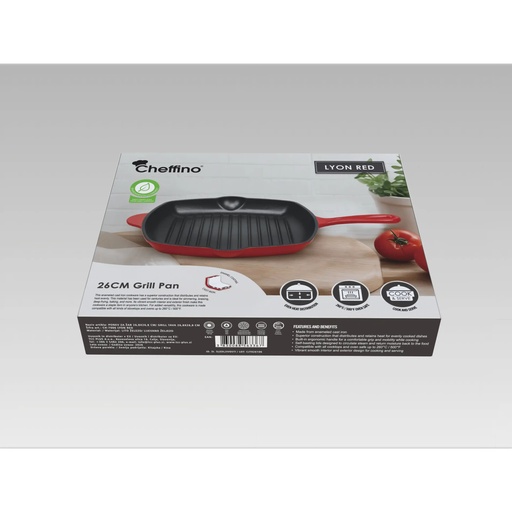 [115235] LITOŽELEZNA PONEV ZA ŽAR 26 CM LYON RED