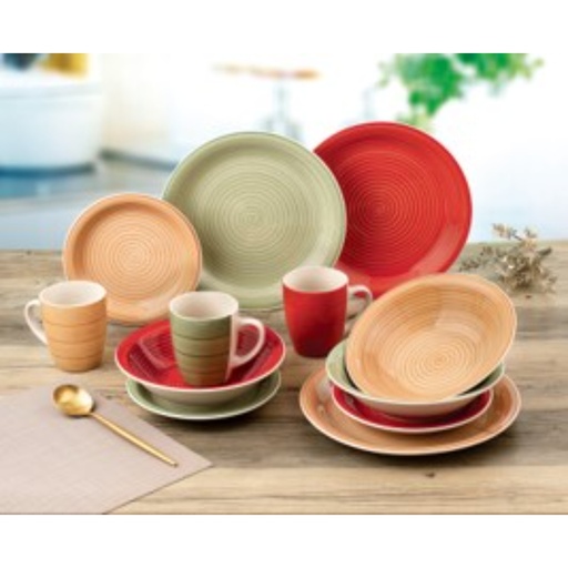 [112895] 24-DELNI JEDILNI SERVIS STONEWARE - barvni